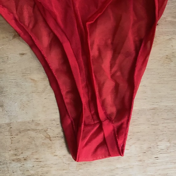 Retro Rhinestone Mesh Bodysuit thong Boudior Pin Up Lingerie OS - Picture 5 of 8